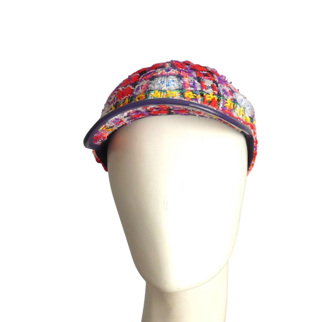 GUCCI- NWT 2023 Multi Color Tweed Cap, Size Small