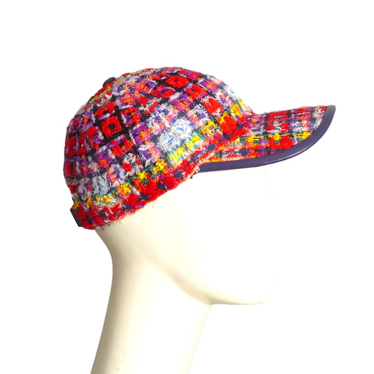 GUCCI- NWT 2023 Multi Color Tweed Cap, Size Small