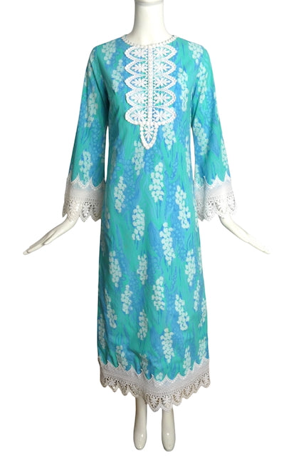 LILY PULITZER- 1970s Floral Print Cotton Dress, Size 4