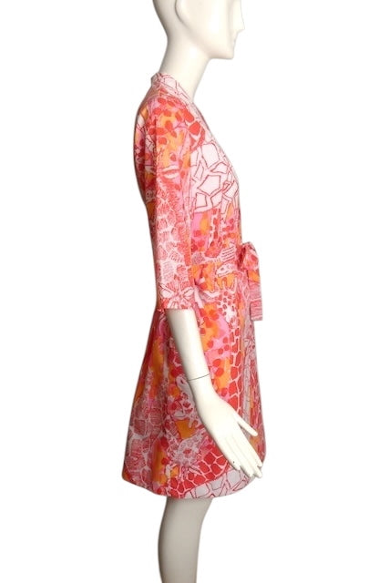 LILY PULITZER- 1970s Floral Print Cotton Dress, Size 4