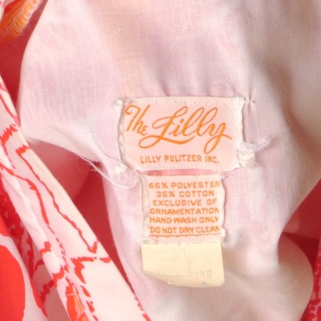 LILY PULITZER- 1970s Floral Print Cotton Dress, Size 4
