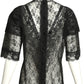 1980s Black Lace Blouse, Size 6