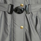 BURBERRY- Gray Nylon & Fur Trim Coat, Size Medium