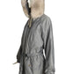 BURBERRY- Gray Nylon & Fur Trim Coat, Size Medium