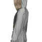 BURBERRY- Gray Nylon & Fur Trim Coat, Size Medium