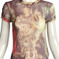 CASADEI- 1990s Printed Mesh Top, Size 4