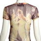 CASADEI- 1990s Printed Mesh Top, Size 4