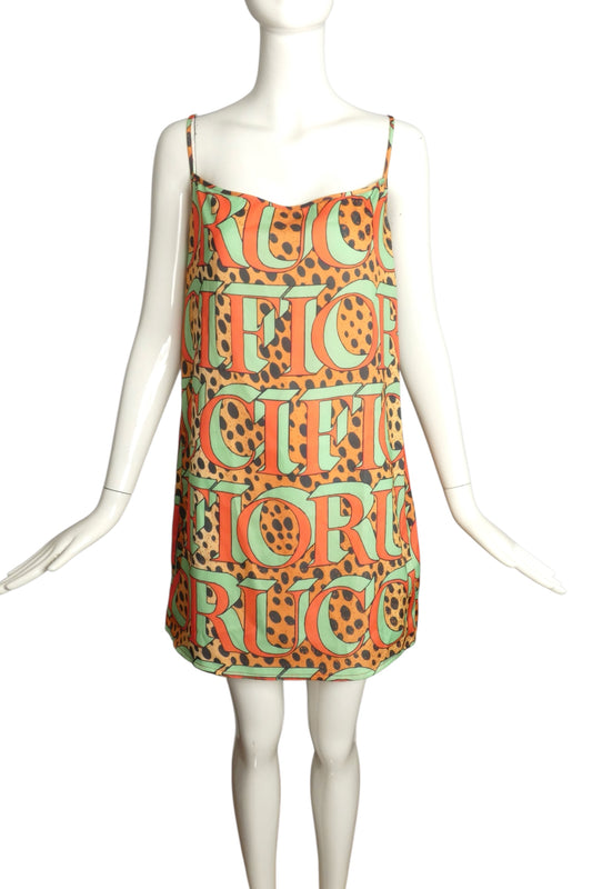 FIORUCCI- Multi Color Rayon Slip Dress, Size Large