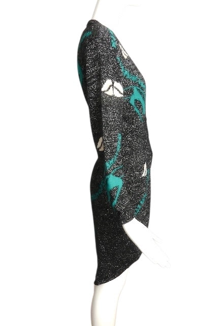 KANSAI YAMAMOTO- 1979 Wool Lurex Cut Away Cardigan, Size 4