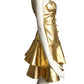 MOSCHINO COUTURE- NWT 2019 Gold Bustier Dress, Size 6