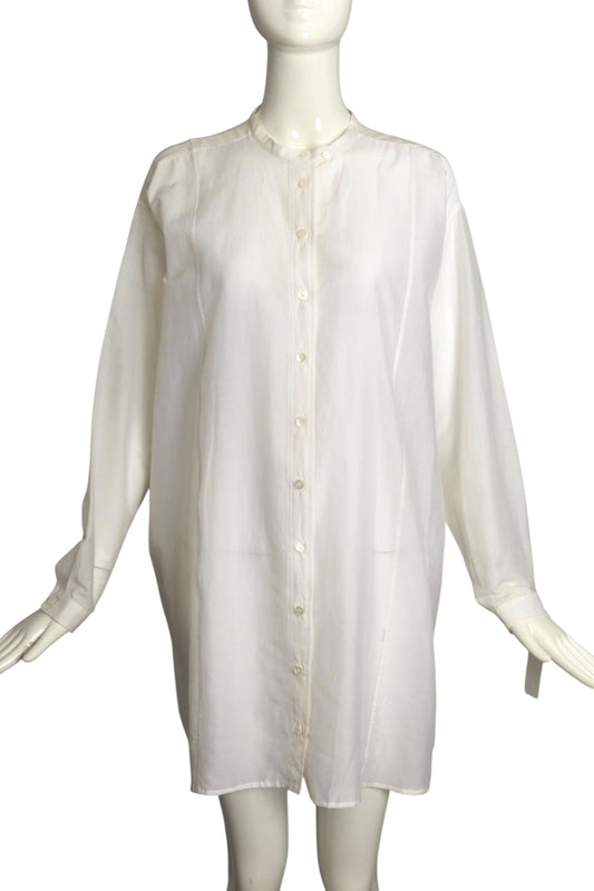 GUCCI- 2011 NWT White Cotton Batiste Shirt Dress, Size 8