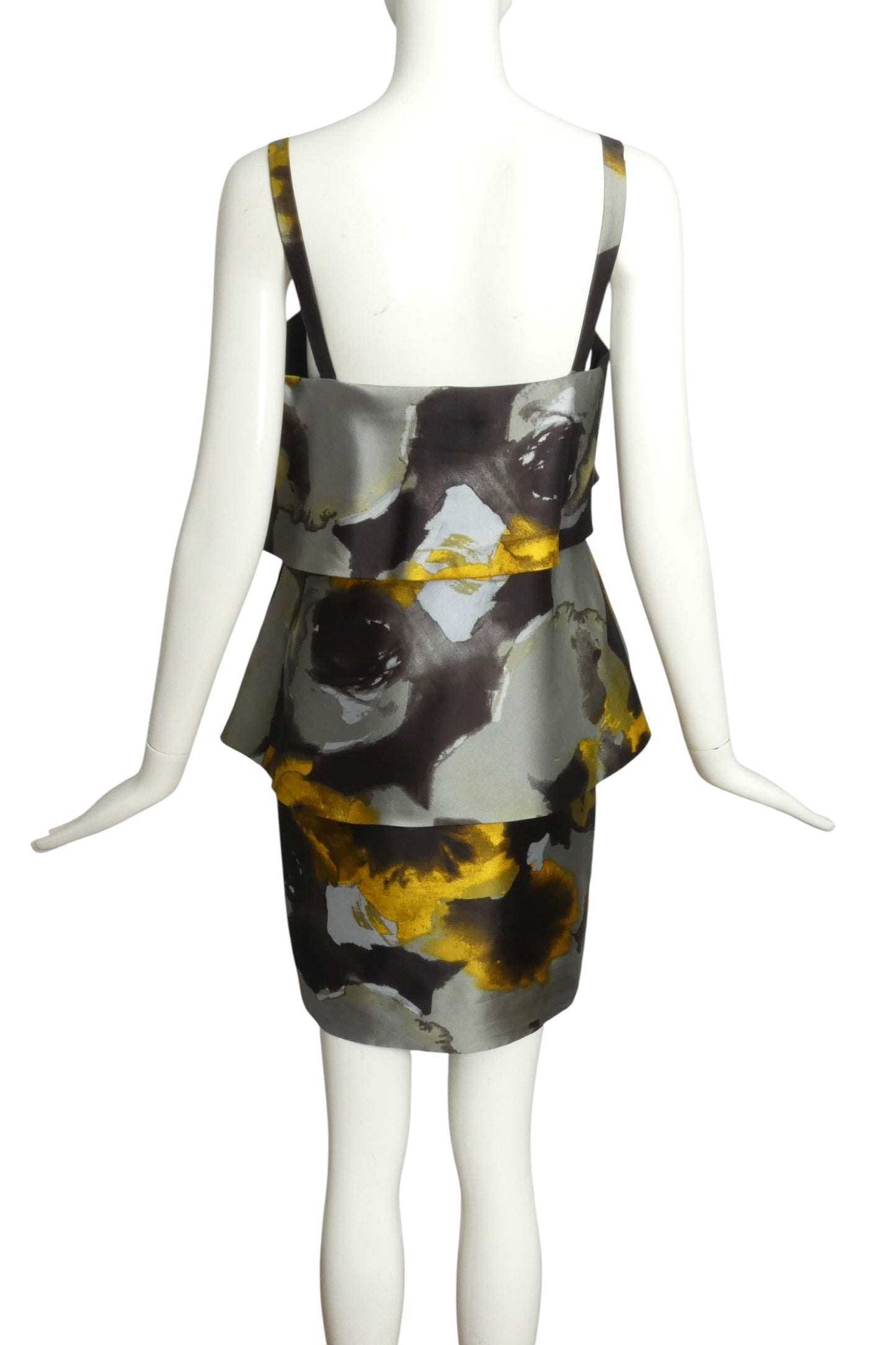 CHEAP & CHIC MOSCHINO- Printed Silk Tiered Dress, Size 10