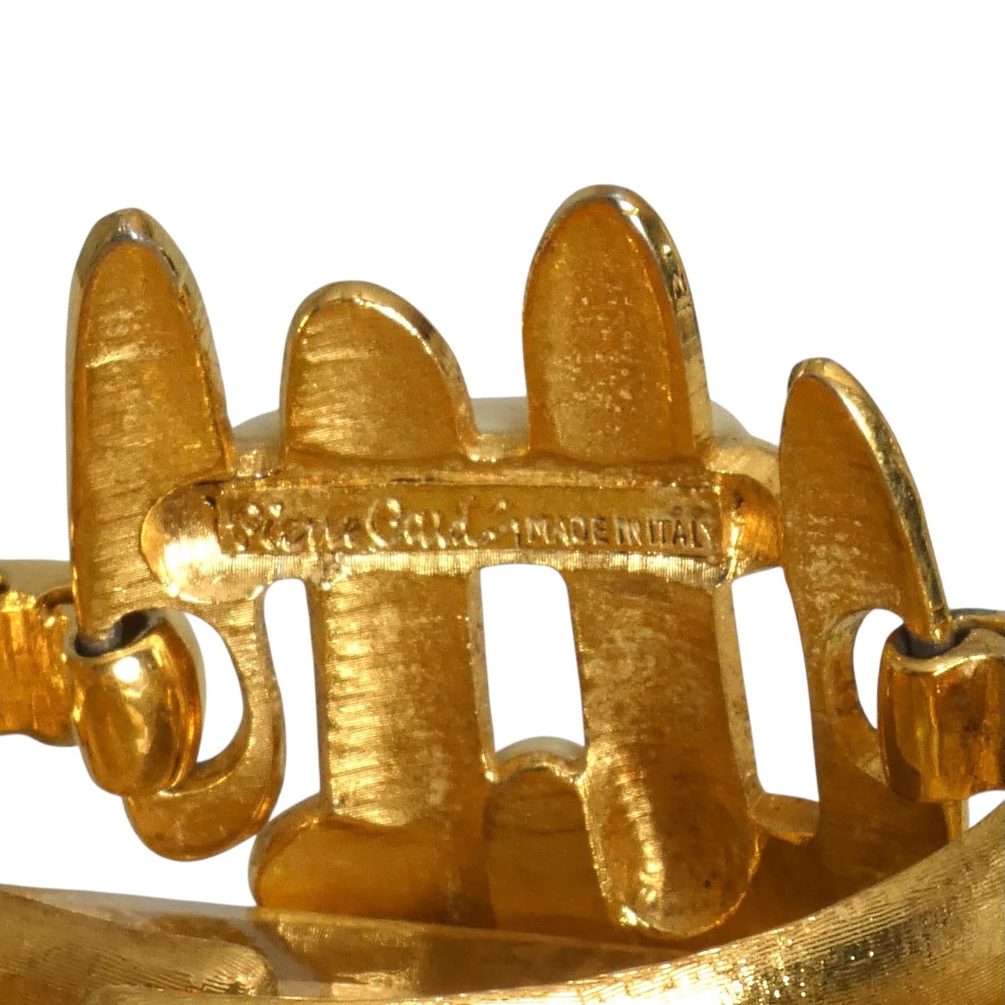 PIERRE CARDIN-1970s Gold Tone Metal Abstract Bracelet