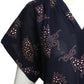 1940s Blue Printed Crepe Peplum Dress, Size 12
