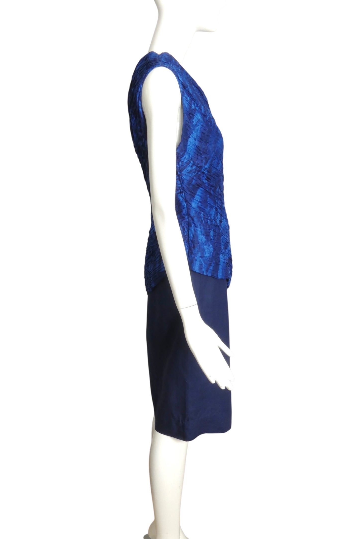 GIANNI VERSACE- 1986 Linen & Satin Dress, Size 4