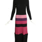 PIERRE CARDIN- 1970s Multi Color Wool Knit Maxi Dress, Size 6