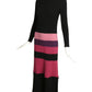 PIERRE CARDIN- 1970s Multi Color Wool Knit Maxi Dress, Size 6