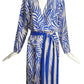 YVES SAINT LAURENT- 1989 Print Silk Wrap Dress, Size 10