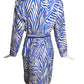 YVES SAINT LAURENT- 1989 Print Silk Wrap Dress, Size 10