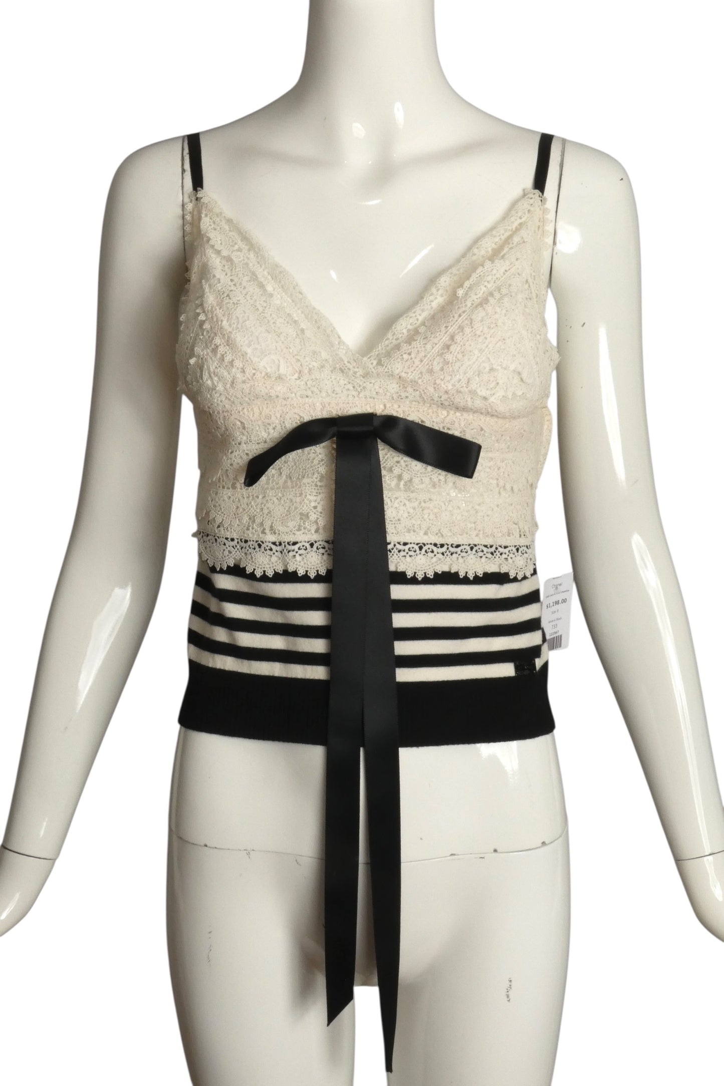 CHANEL- 2005 Lace & Knit Chemise, Size 8