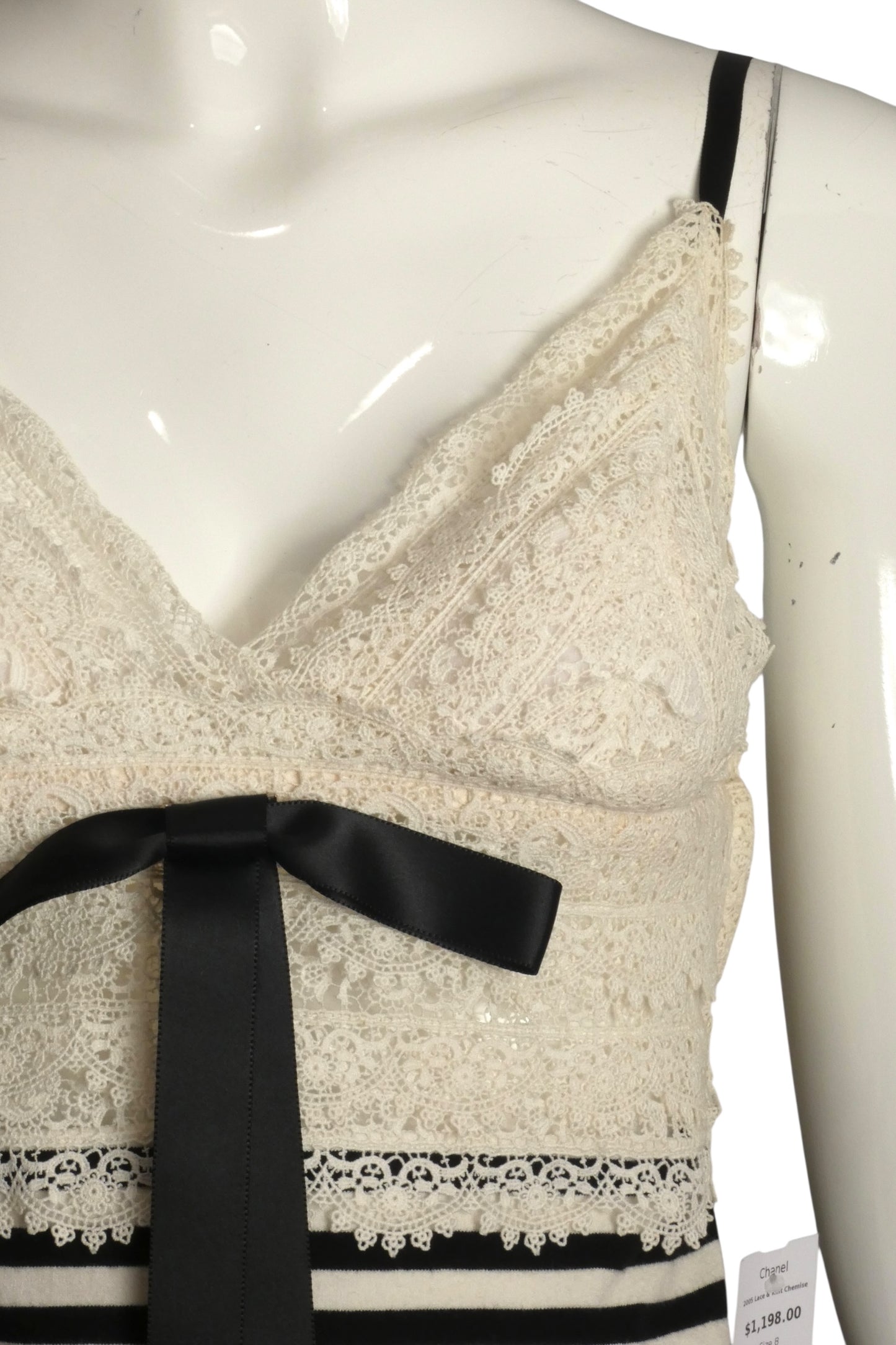 CHANEL- 2005 Lace & Knit Chemise, Size 8
