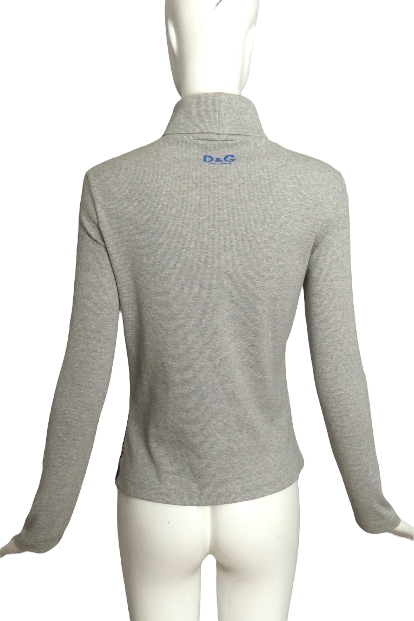 D&G- 1990s Sequin & Knit Turtleneck Sweater, Size XS