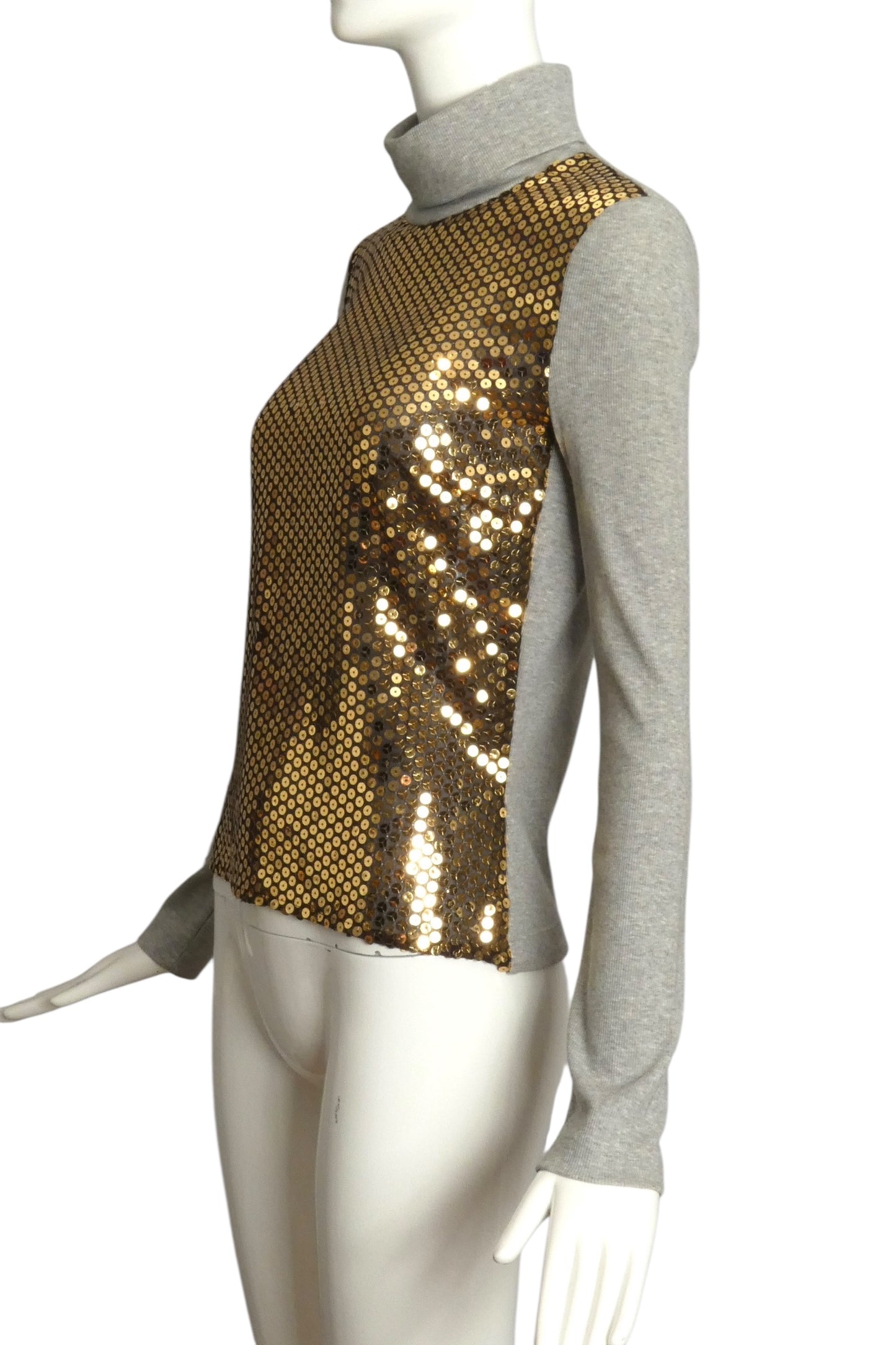 D&G- 1990s Sequin & Knit Turtleneck Sweater, Size XS