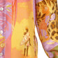 SALVATORE FERRAGAMO- 1990s Silk Tropical Print Blouse, Size 8