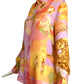SALVATORE FERRAGAMO- 1990s Silk Tropical Print Blouse, Size 8