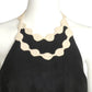 CHRISTIAN FRANCIS ROTH- 1992 Black Linen Halter Dress, Size 4