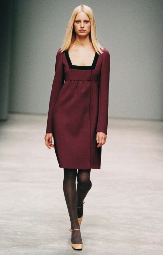 PRADA- 2001  Wool Empire Dress, Size 6