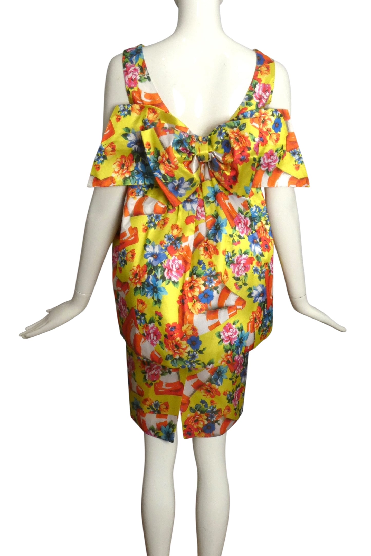 MOSCHINO COUTURE- 2016 Floral Traffic Cone Dress, Sise 4