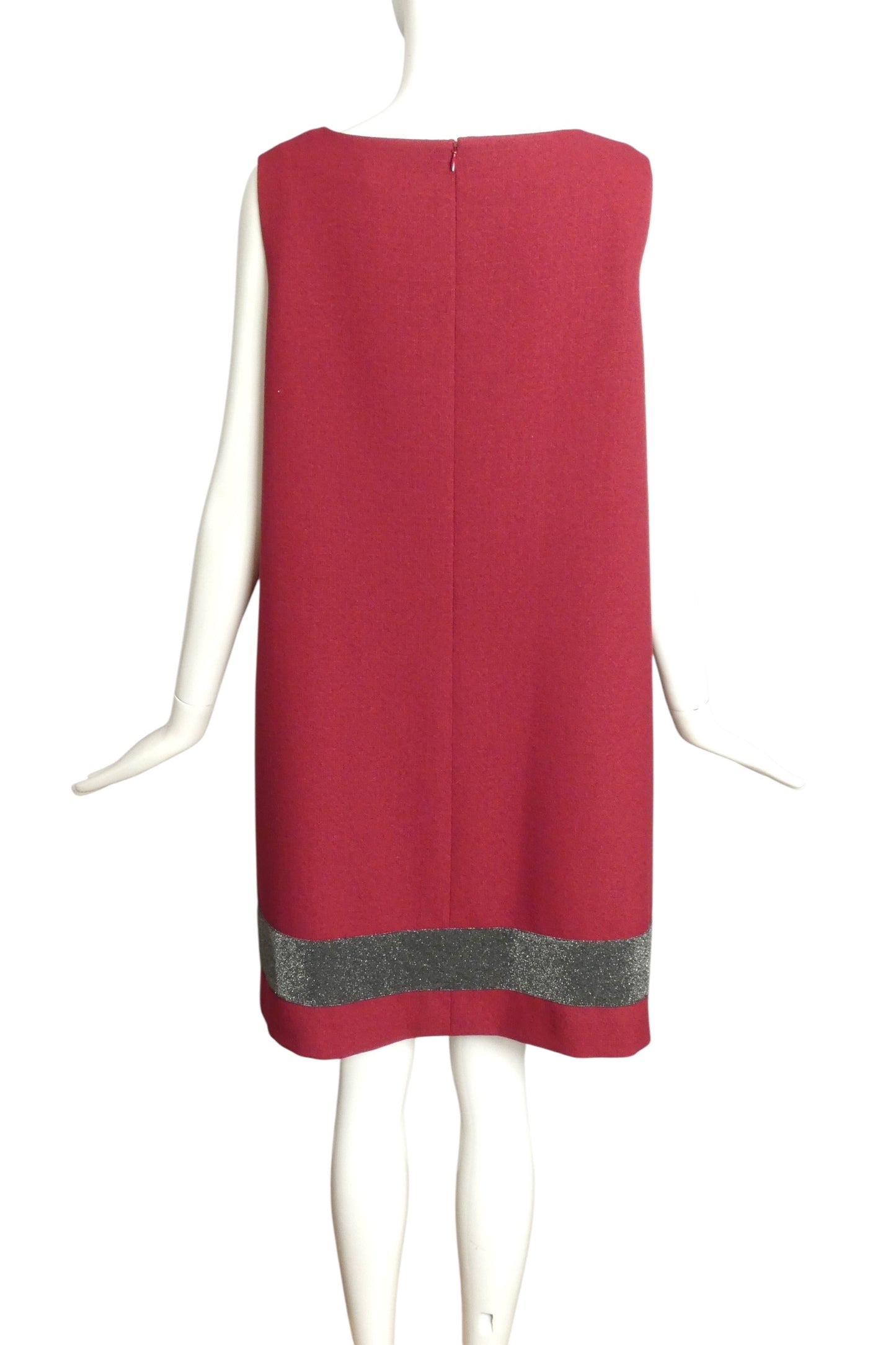 PIERRE CARDIN HAUTE COUTURE- 2000s Burgundy Rayon Shift Dress, Size 10