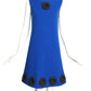 PIERRE CARDIN HAUTE COUTURE-  Blue Wool Knit Shift Dress, Size 4