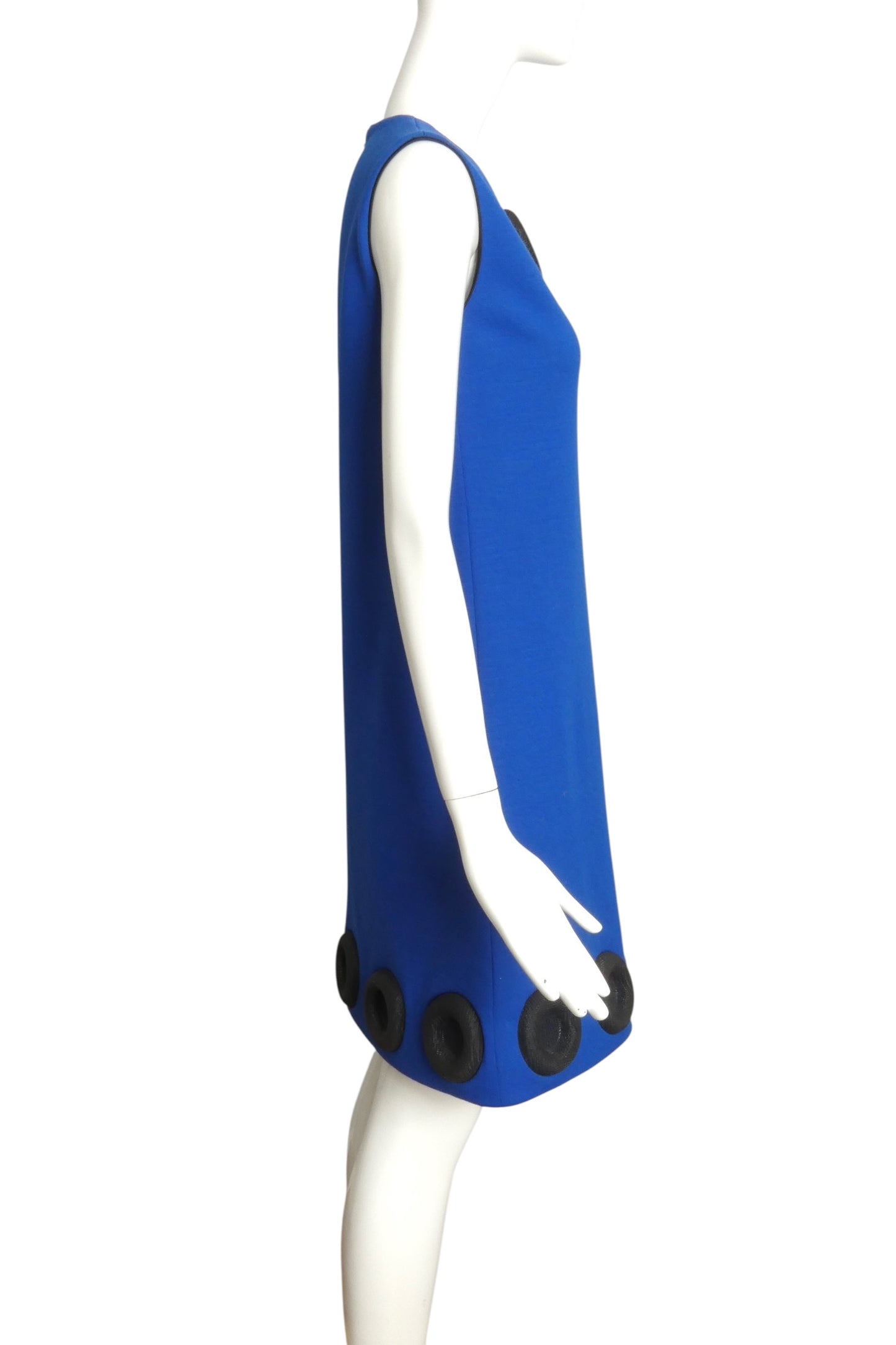 PIERRE CARDIN HAUTE COUTURE-  Blue Wool Knit Shift Dress, Size 4