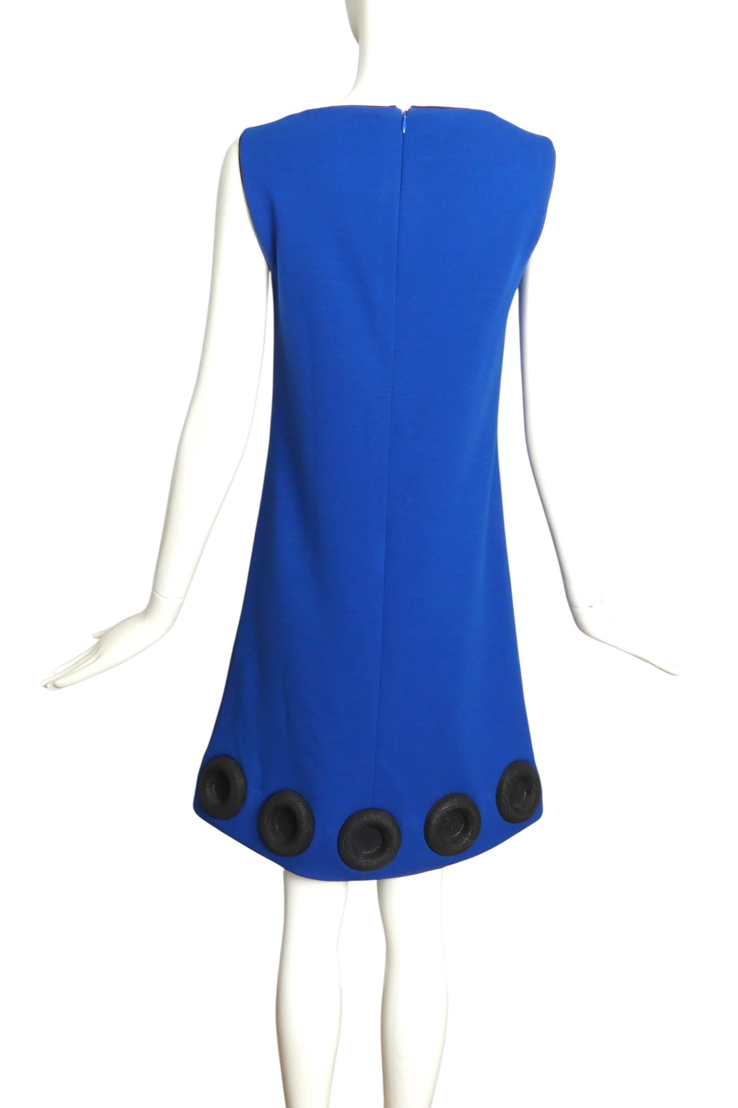 PIERRE CARDIN HAUTE COUTURE-  Blue Wool Knit Shift Dress, Size 4
