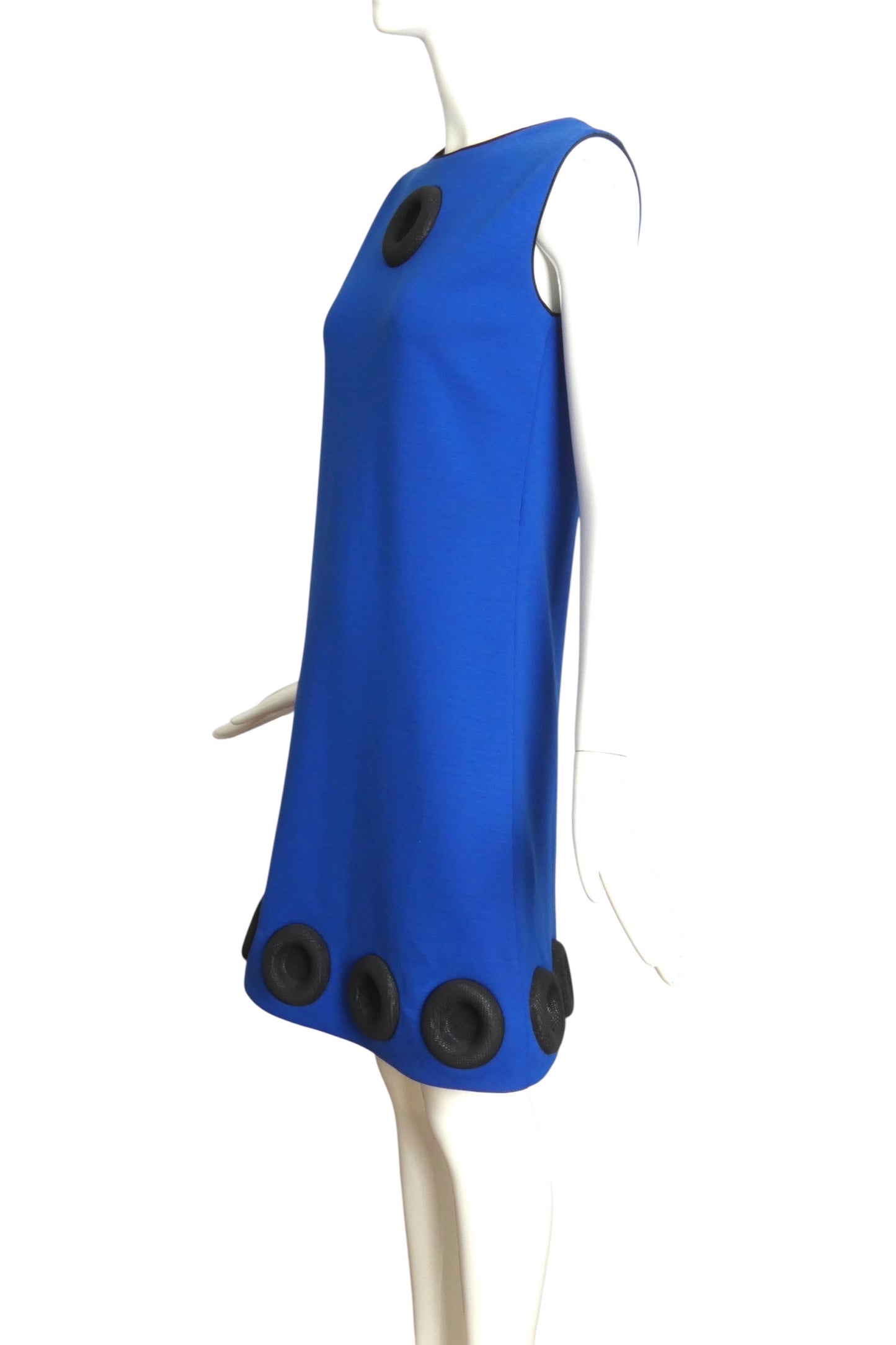 PIERRE CARDIN HAUTE COUTURE-  Blue Wool Knit Shift Dress, Size 4