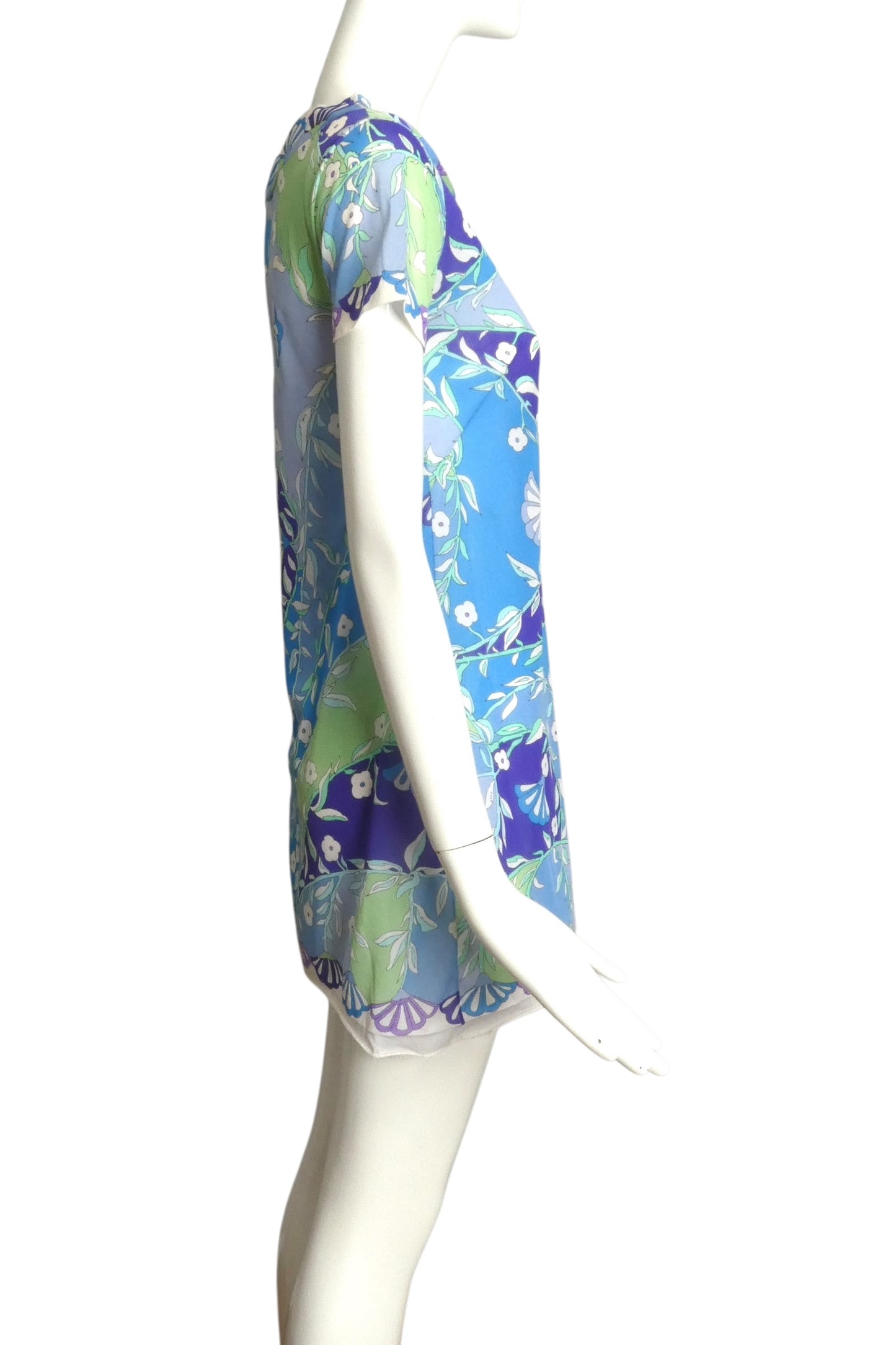 EMILIO PUCCI- 1960s Blue Printed Nylon Nightie, Size 2