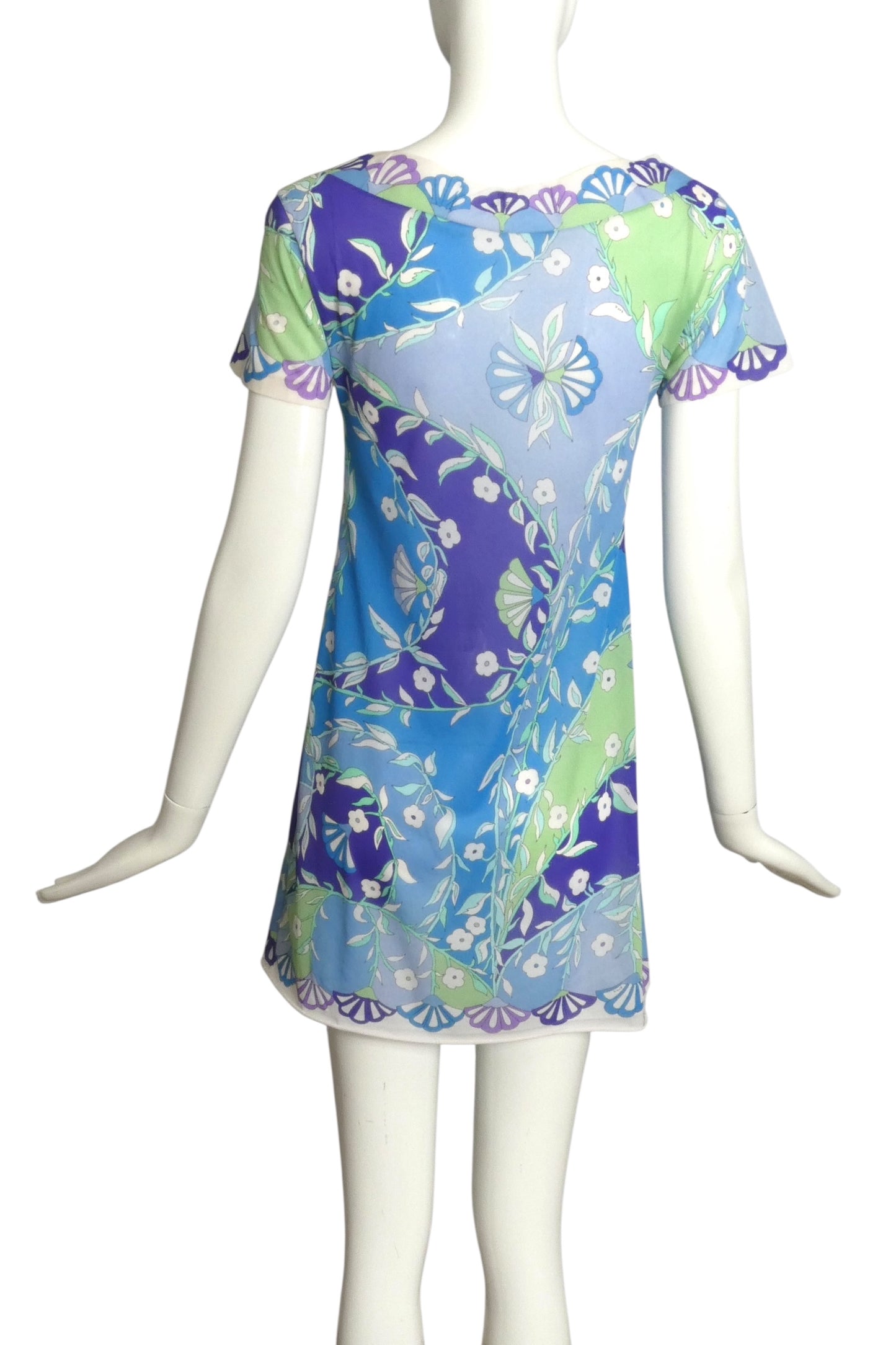 EMILIO PUCCI- 1960s Blue Printed Nylon Nightie, Size 2