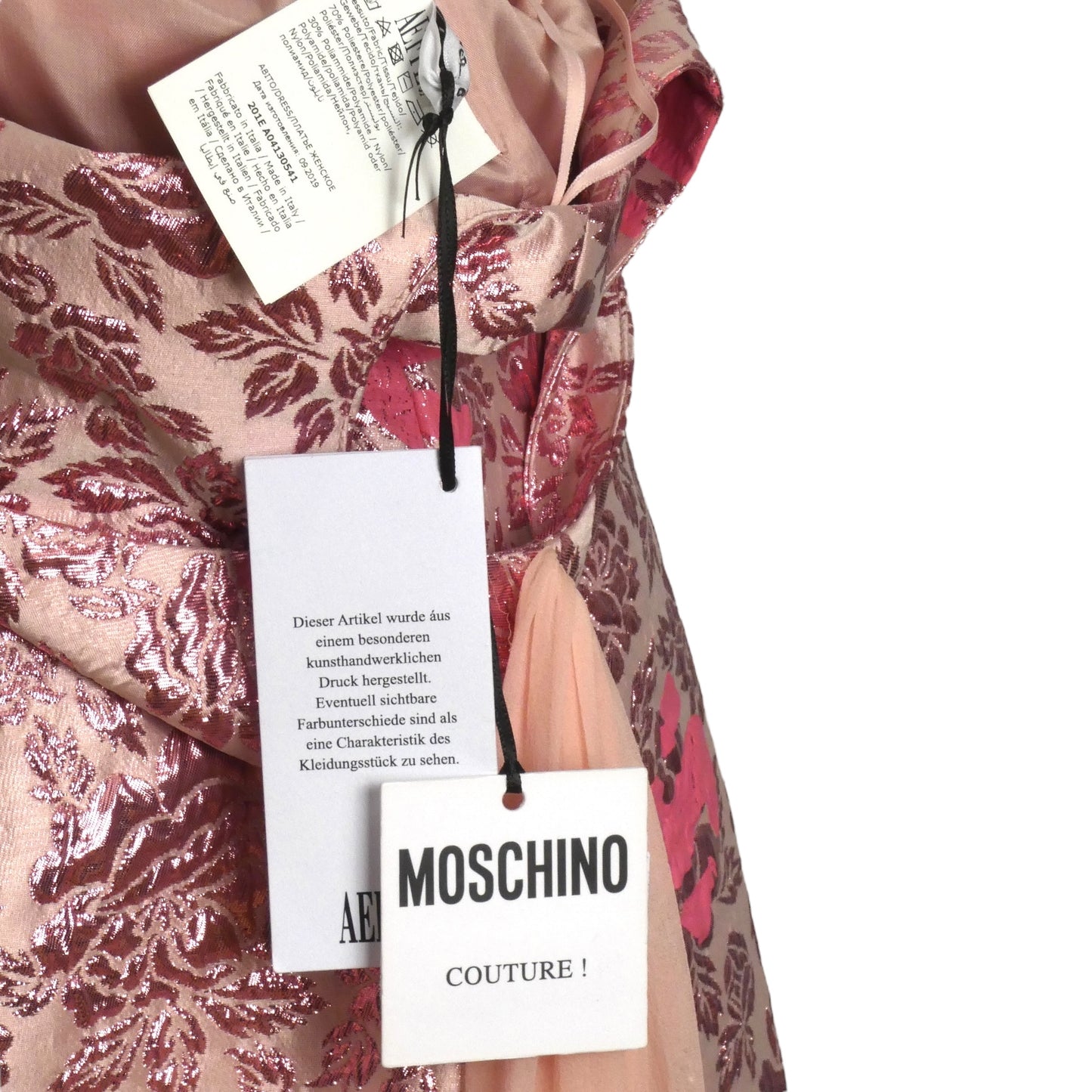 MOSCHINO COUTURE- NWT 2020 Floral Brocade Princess Dress, Size 6