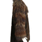 FENDI- 1984 Brown Curly Lamb Fur Coat, Size Large