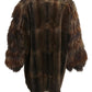 FENDI- 1984 Brown Curly Lamb Fur Coat, Size Large