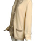 VALENTINO BOUTIQUE- 1990s Ivory Knit Cardigan Sweater, Size 12