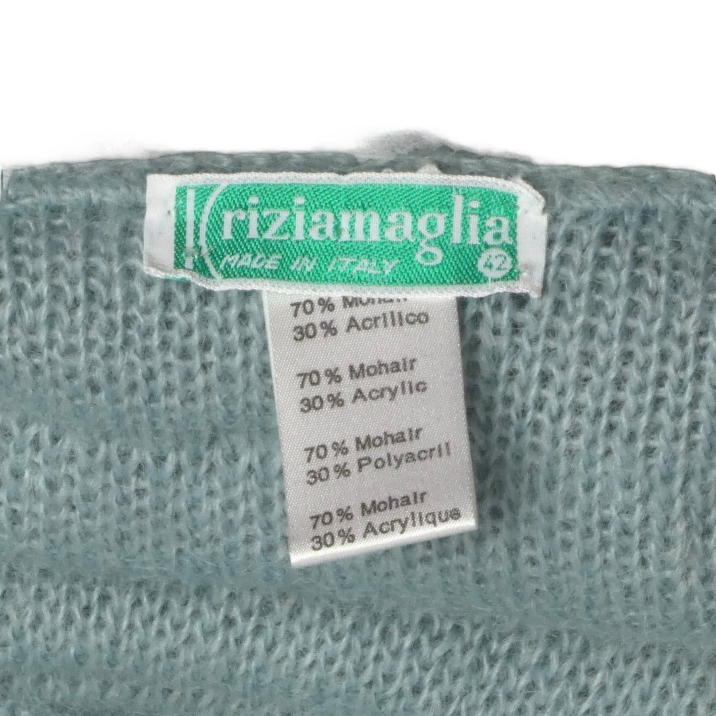 KRIZIA- 1970s 2pc Blue Sweater Knit Dress & Vest, Size 8