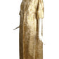 1960s 2pc Gold Beaded Brocade Evening Ensemble, Size 10