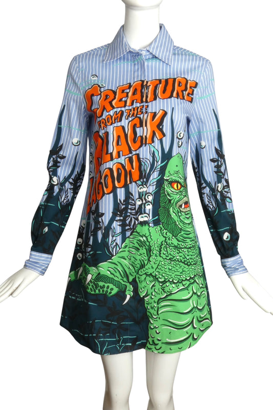 MOSCHINO COUTURE- NWT 2020 "Creature From The Black Lagoon" Dress, Size 4