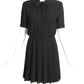 PIERRE CARDIN PARIS- 1970s Black Pleated Crepe Dress, Size 6