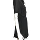 PIERRE CARDIN PARIS- 1970s Black Pleated Crepe Dress, Size 6