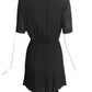 PIERRE CARDIN PARIS- 1970s Black Pleated Crepe Dress, Size 6