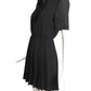 PIERRE CARDIN PARIS- 1970s Black Pleated Crepe Dress, Size 6